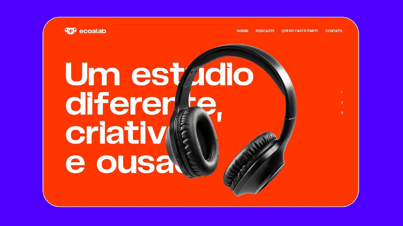Ecoalab website with the headphones front and center
