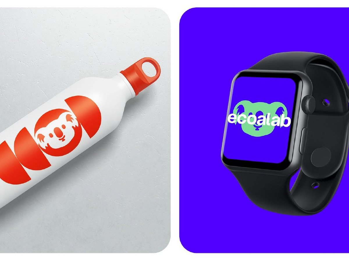 Bottle and smartwatch with the brand