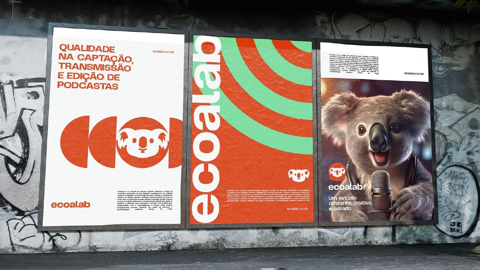 Street posters for podcast recording, streaming and editing