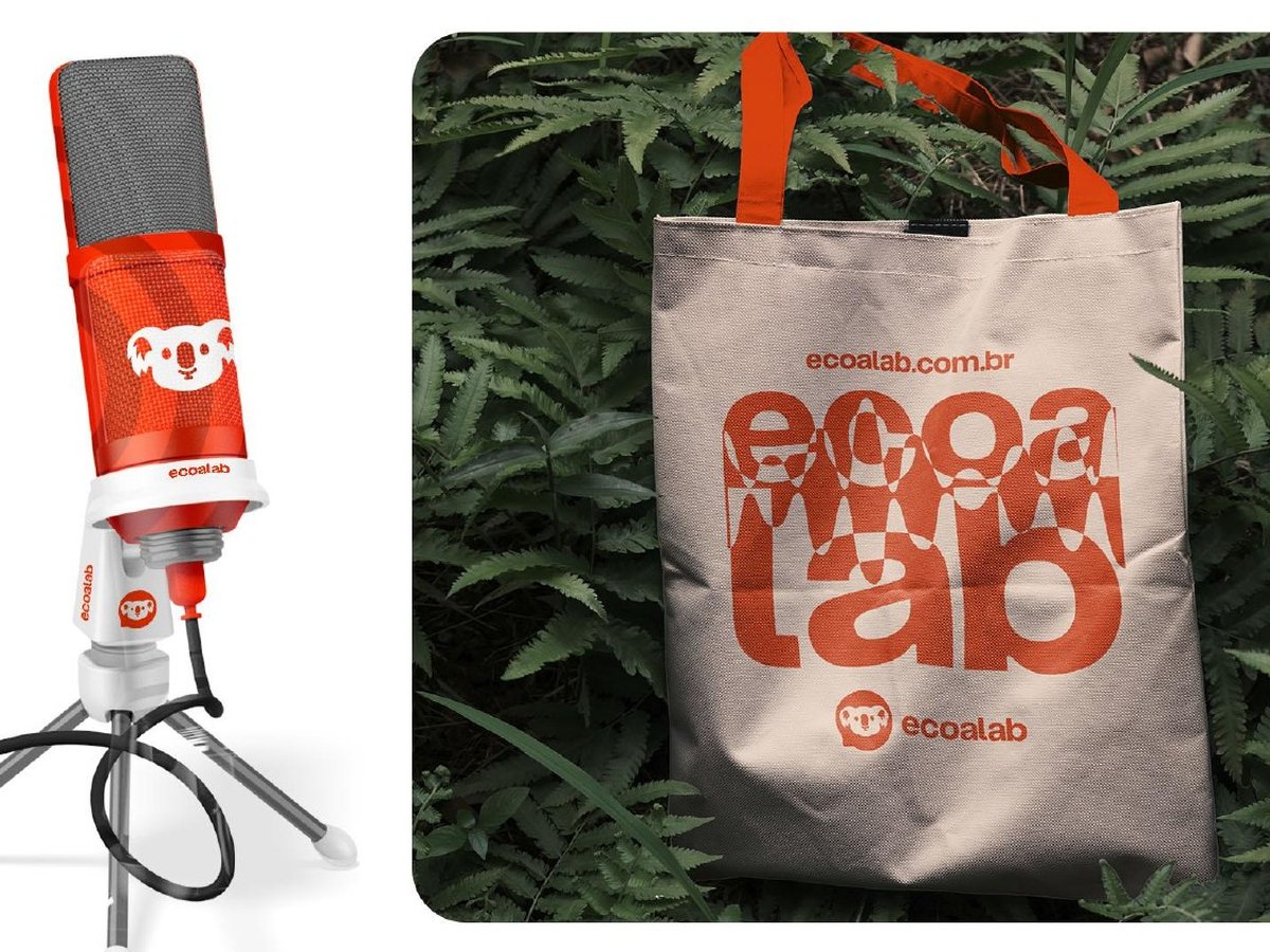 Branded microphone and Ecoalab tote bag