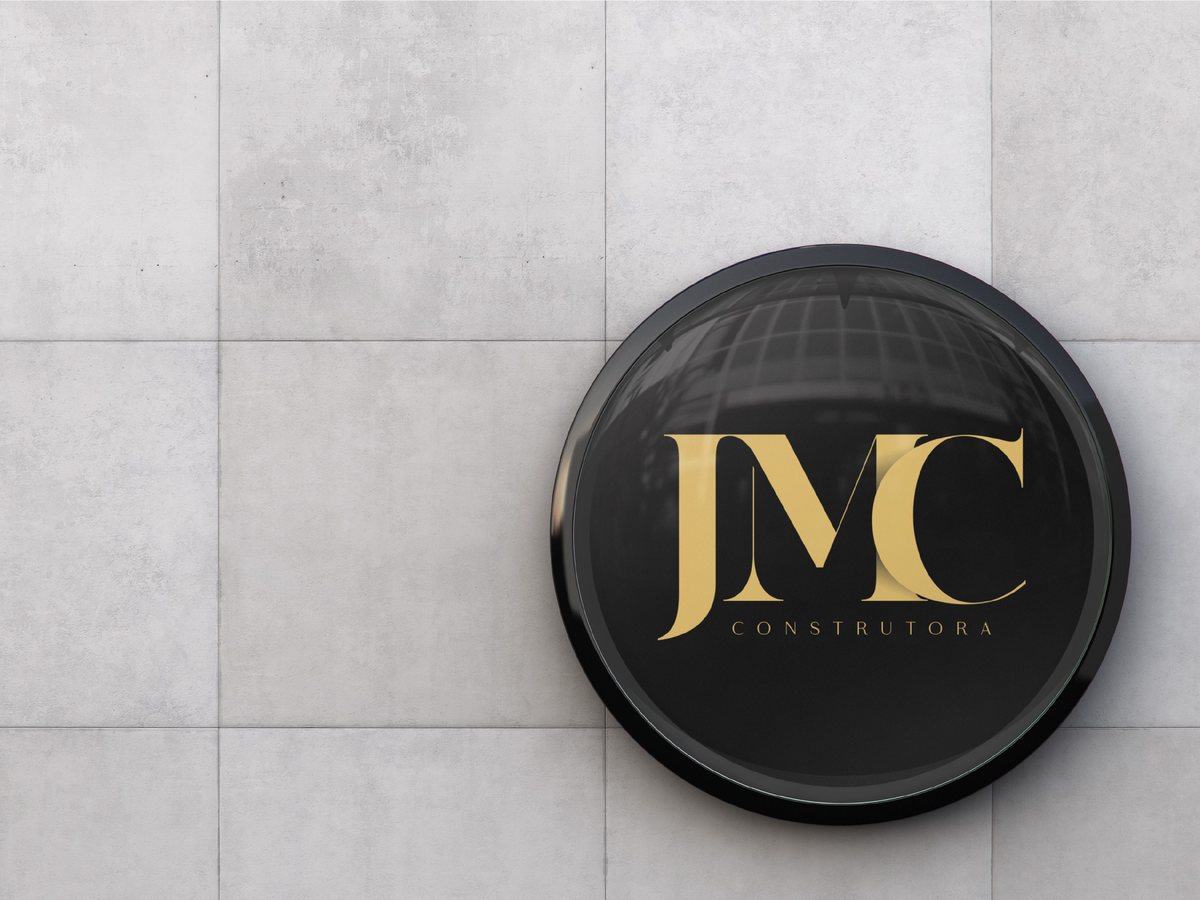 JMC Construtora: Redesign para uma construtora de alto padrão: um monograma inspirado em Apple e Montblanc, proporção áurea e dourado sobre preto.