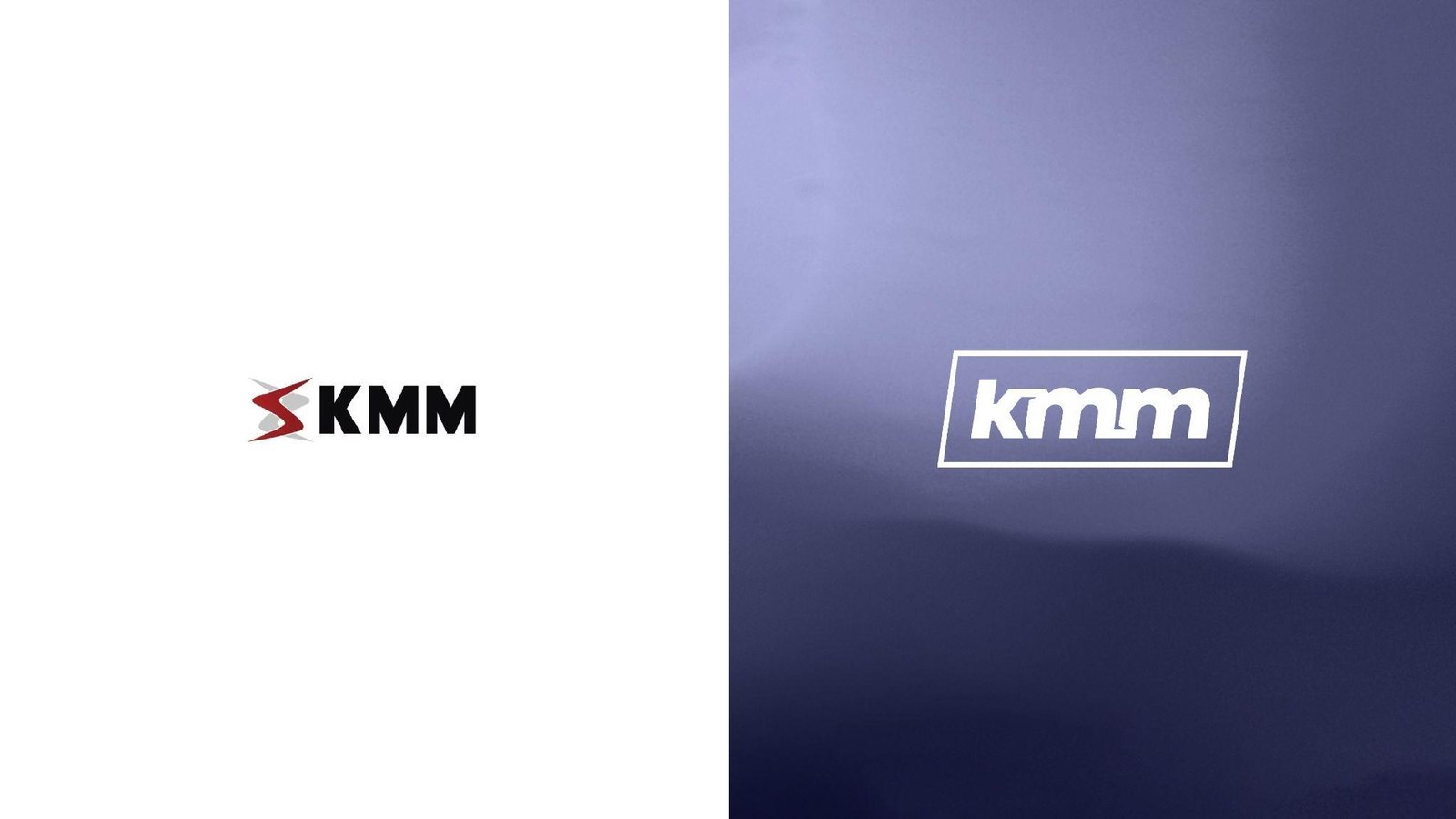 Antes e depois: do logo antigo à nova assinatura kmm em caixa