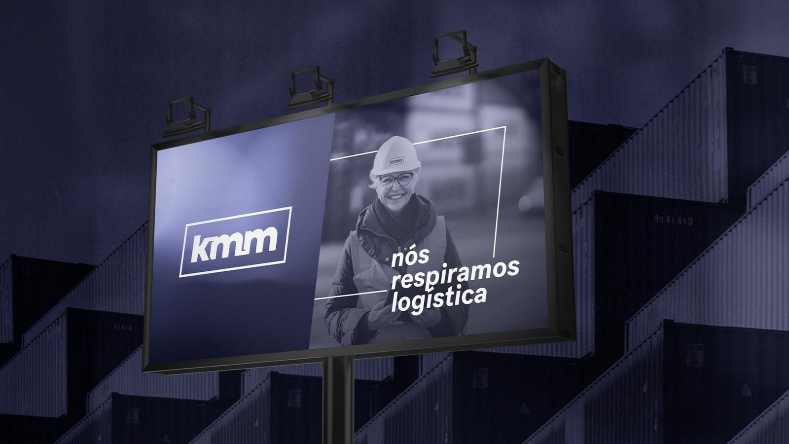 KMM Logística: Redesign de marca para uma empresa de logística que precisava parecer tão constante e inovadora quanto a operação.