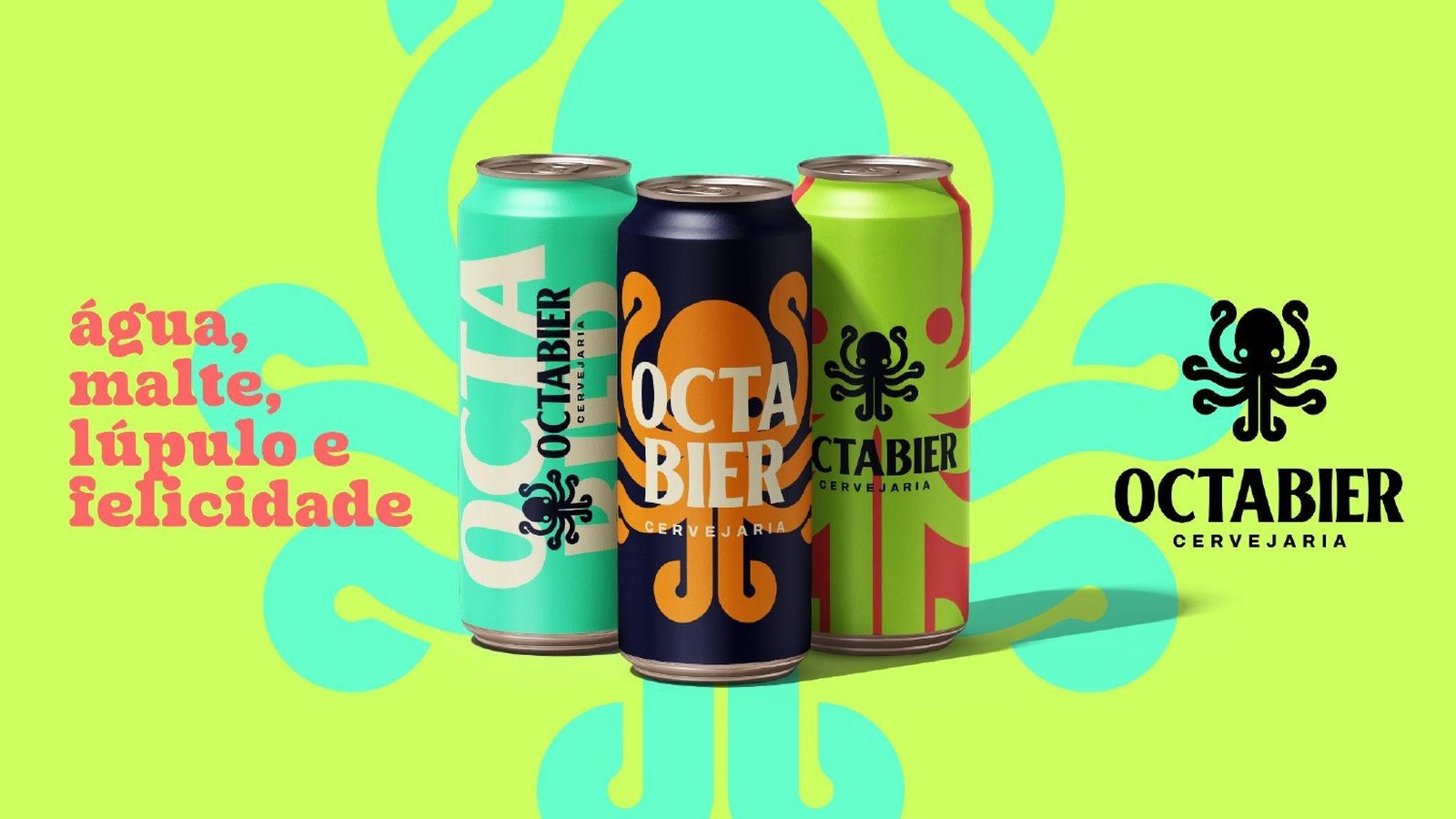 Latas Octabier en tres sabores con el pulpo en destaque