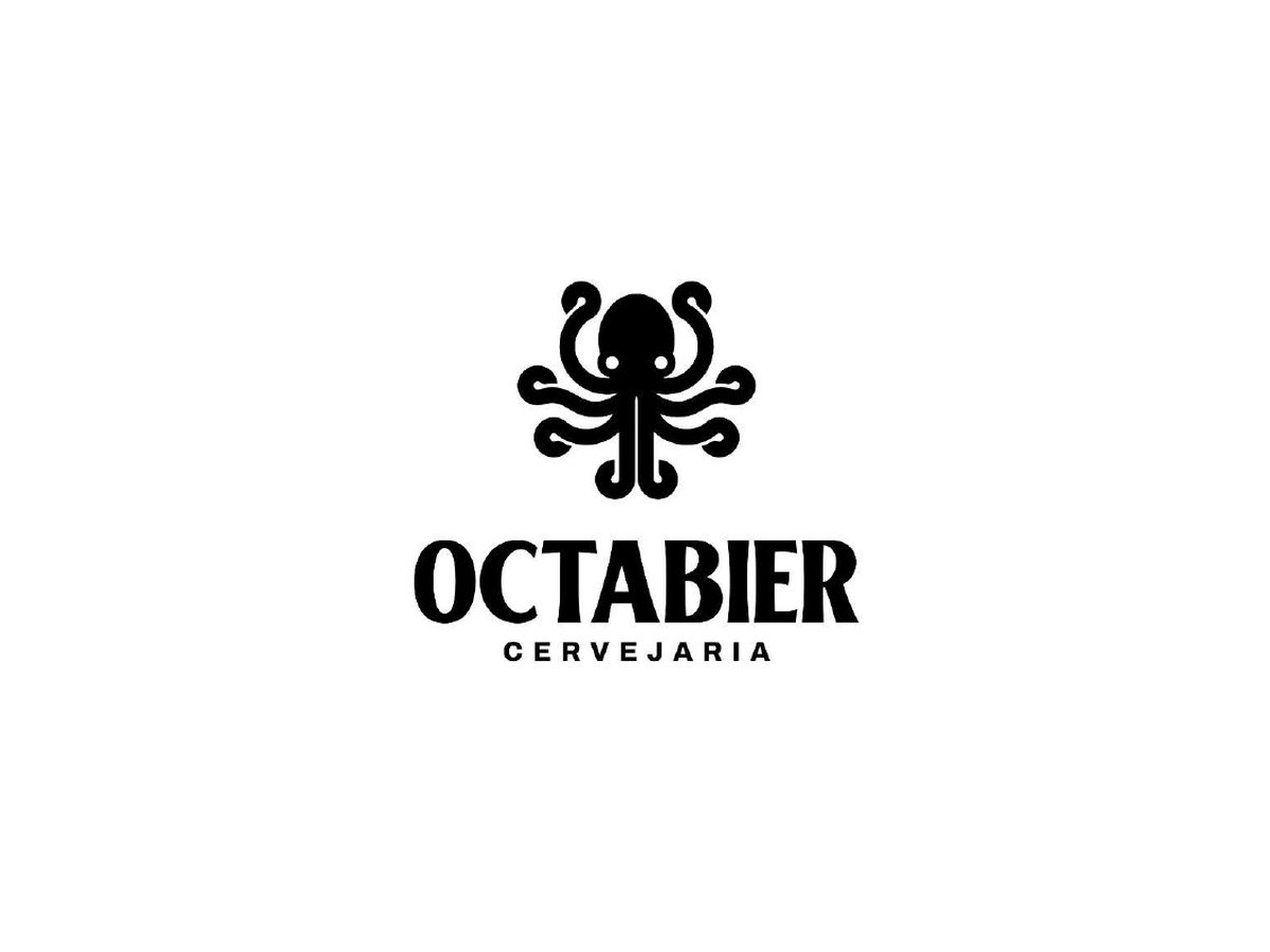 Marca Octabier Cervejaria con el símbolo del pulpo