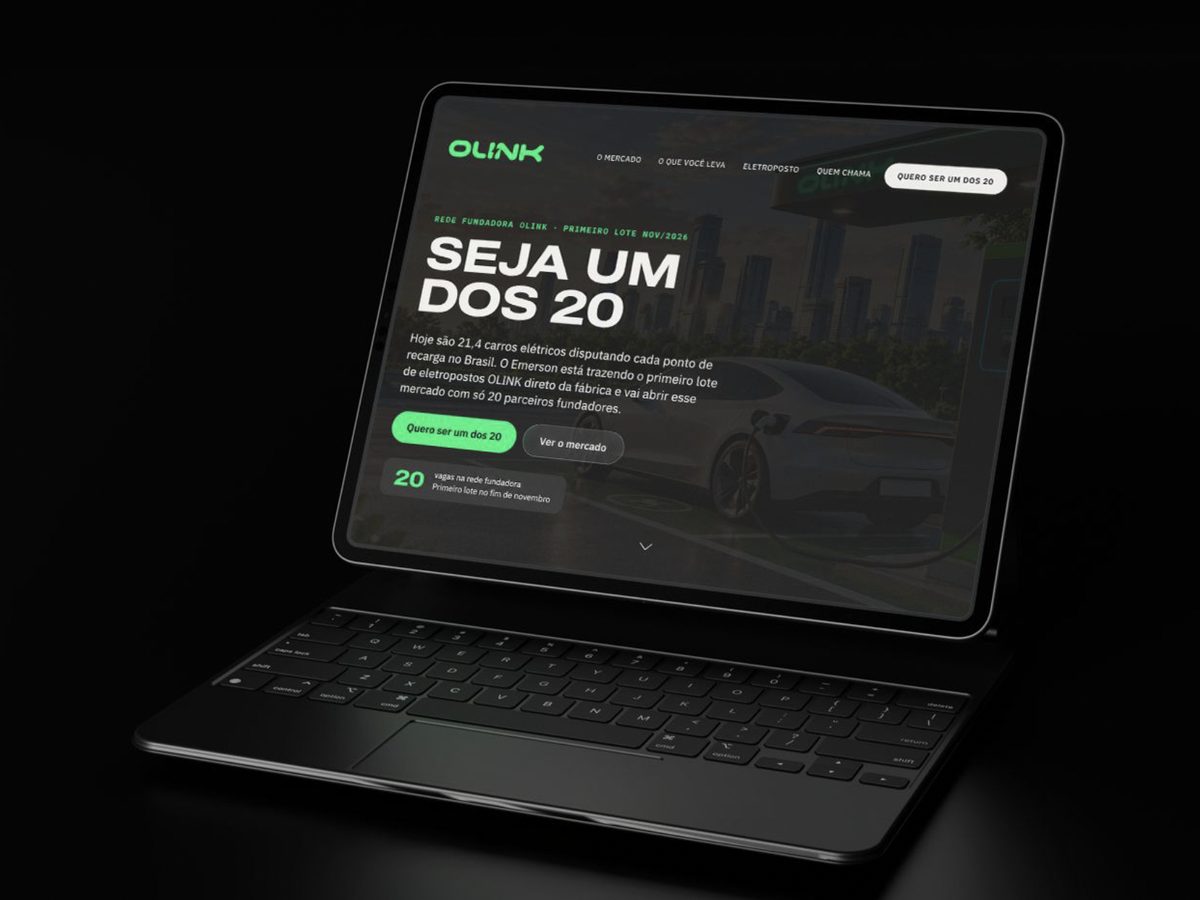 Site de lançamento da OLINK para a rede fundadora de parceiros no Brasil