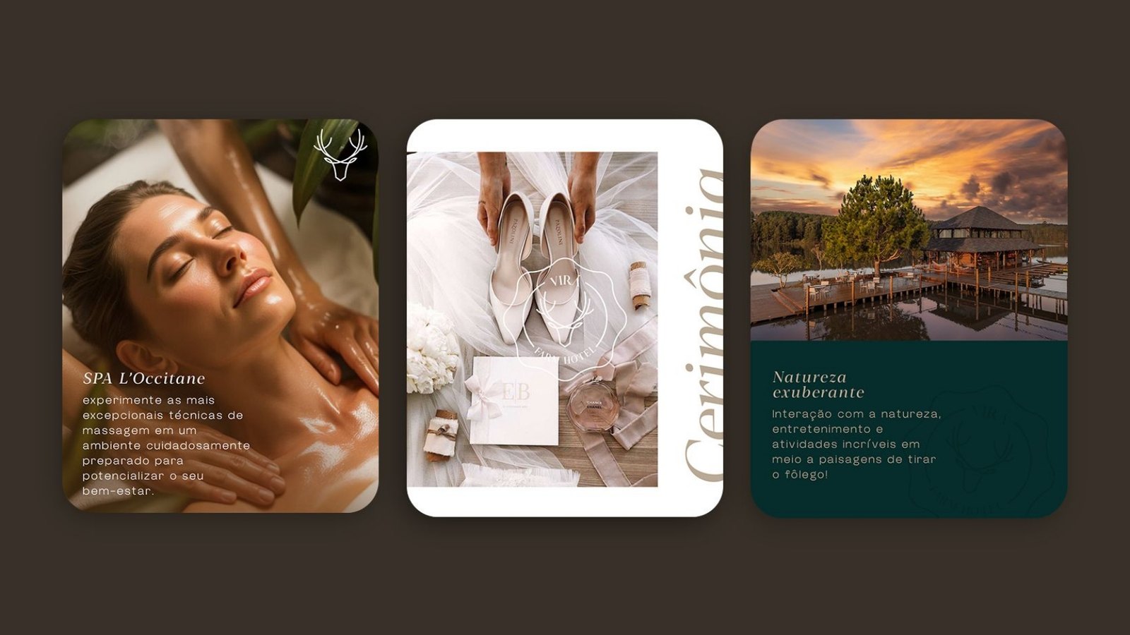 Posts de Instagram: spa, cerimônias e natureza